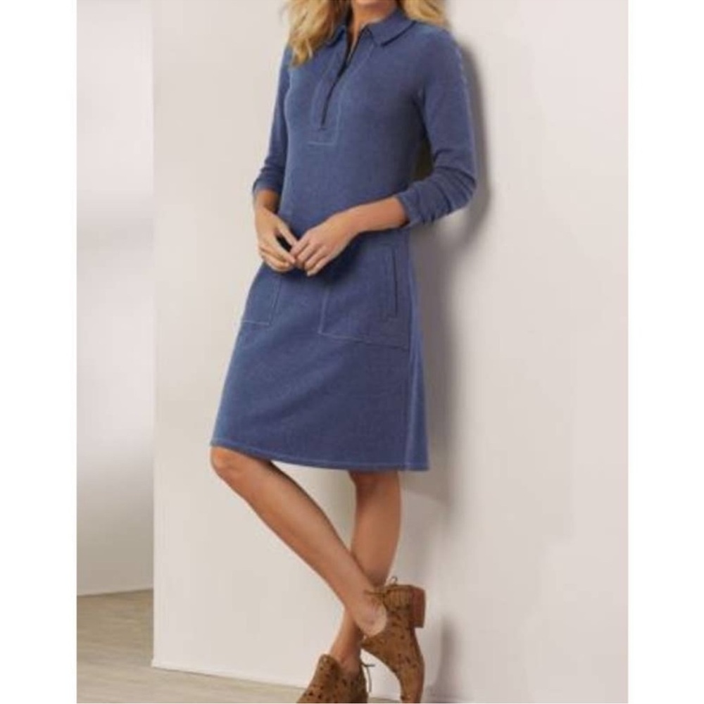 SOFT SURROUNDINGS Saturday Savvy Navy Heather Dress Size Medium NWT
